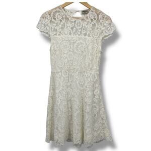 Show Me Your Mumu Alyce Lace White Dress Cap Sleeve Women's Small Bride Wedding